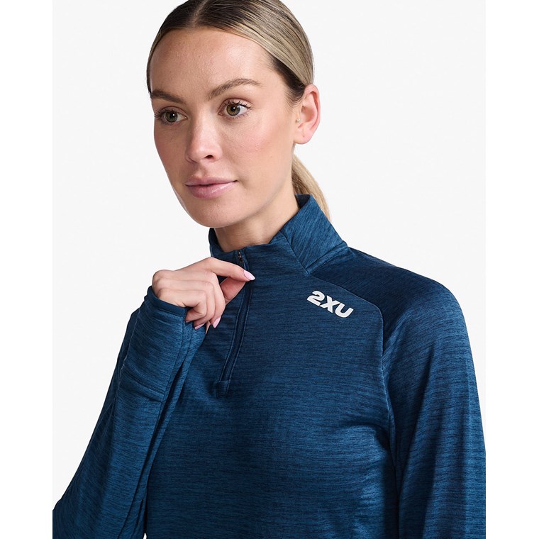 2XU Ignition 1/4 Zipen Moon/White Reflective