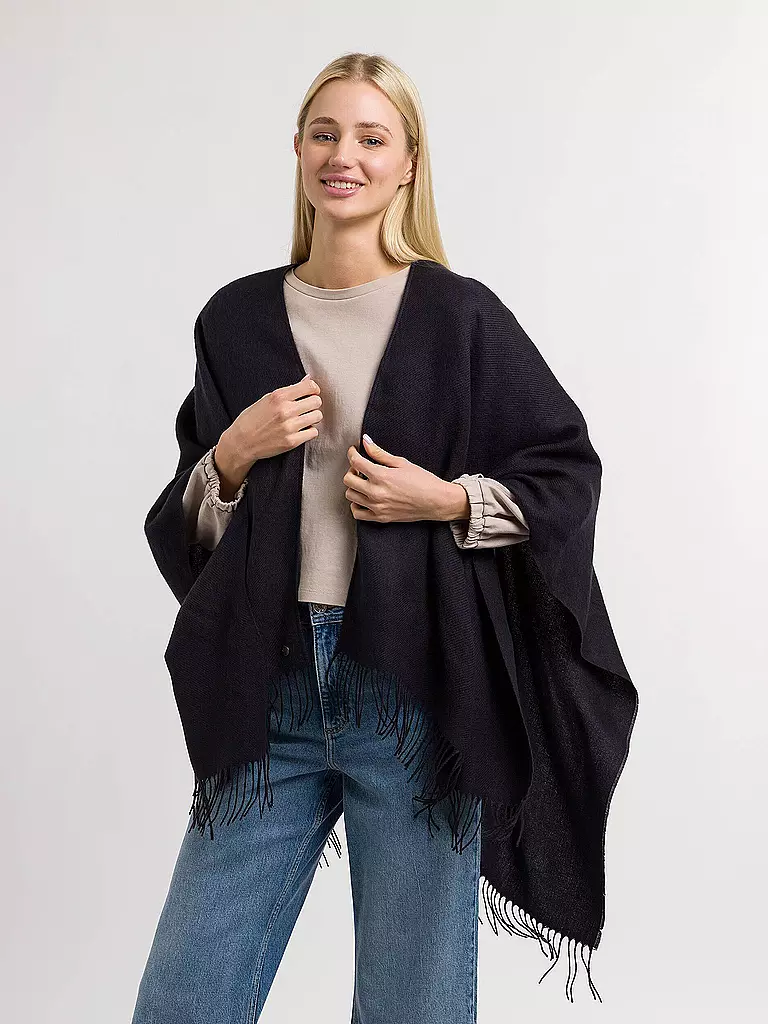 FRAAS Poncho - Cape RUANA dunkelblau