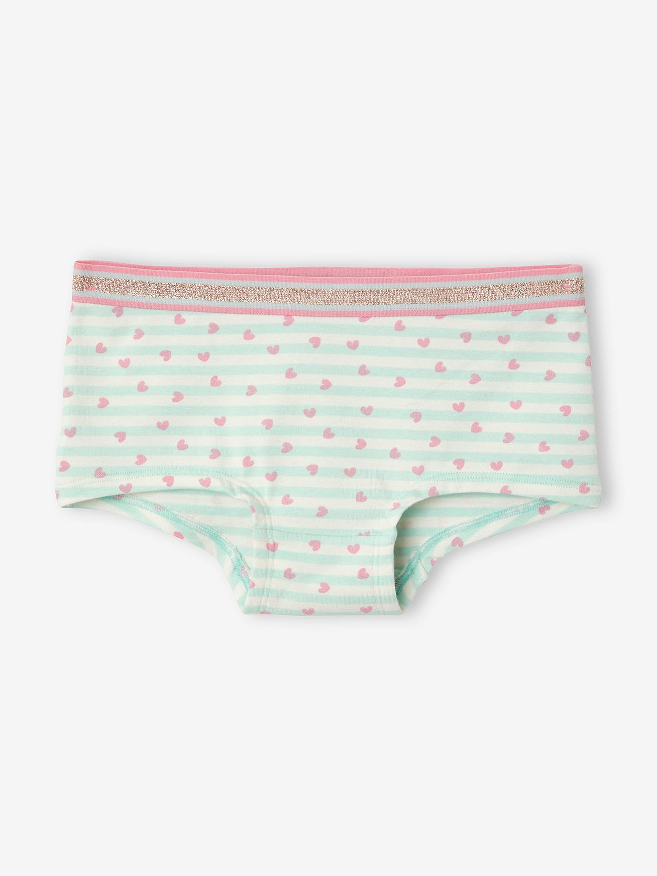 Pacote com 5 shorts estampados azul-claro para meninas