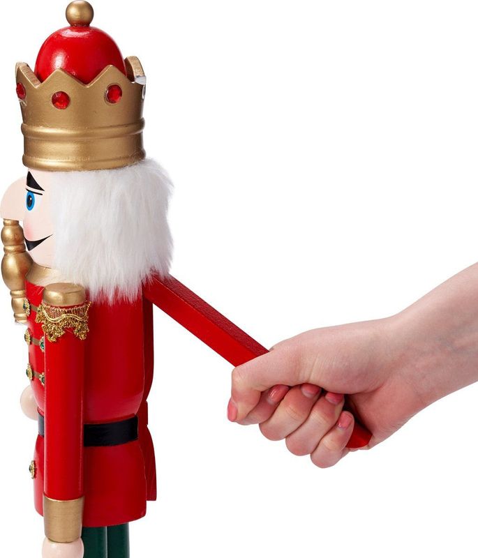 THE TWIDDLERS - XL Houten Kerst Notenkraker Soldaat - Groot 50cm - Traditionele Kerstdecoratie
