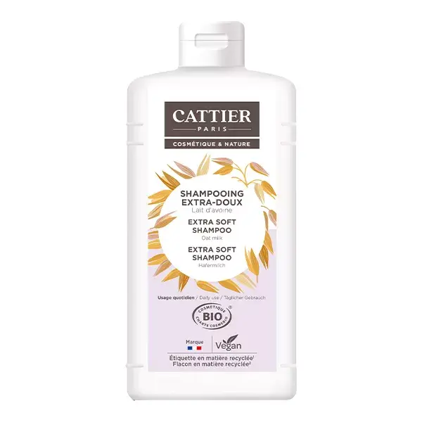 Cattier Shampoing Extra-Doux Lait d'Avoine Bio 1L