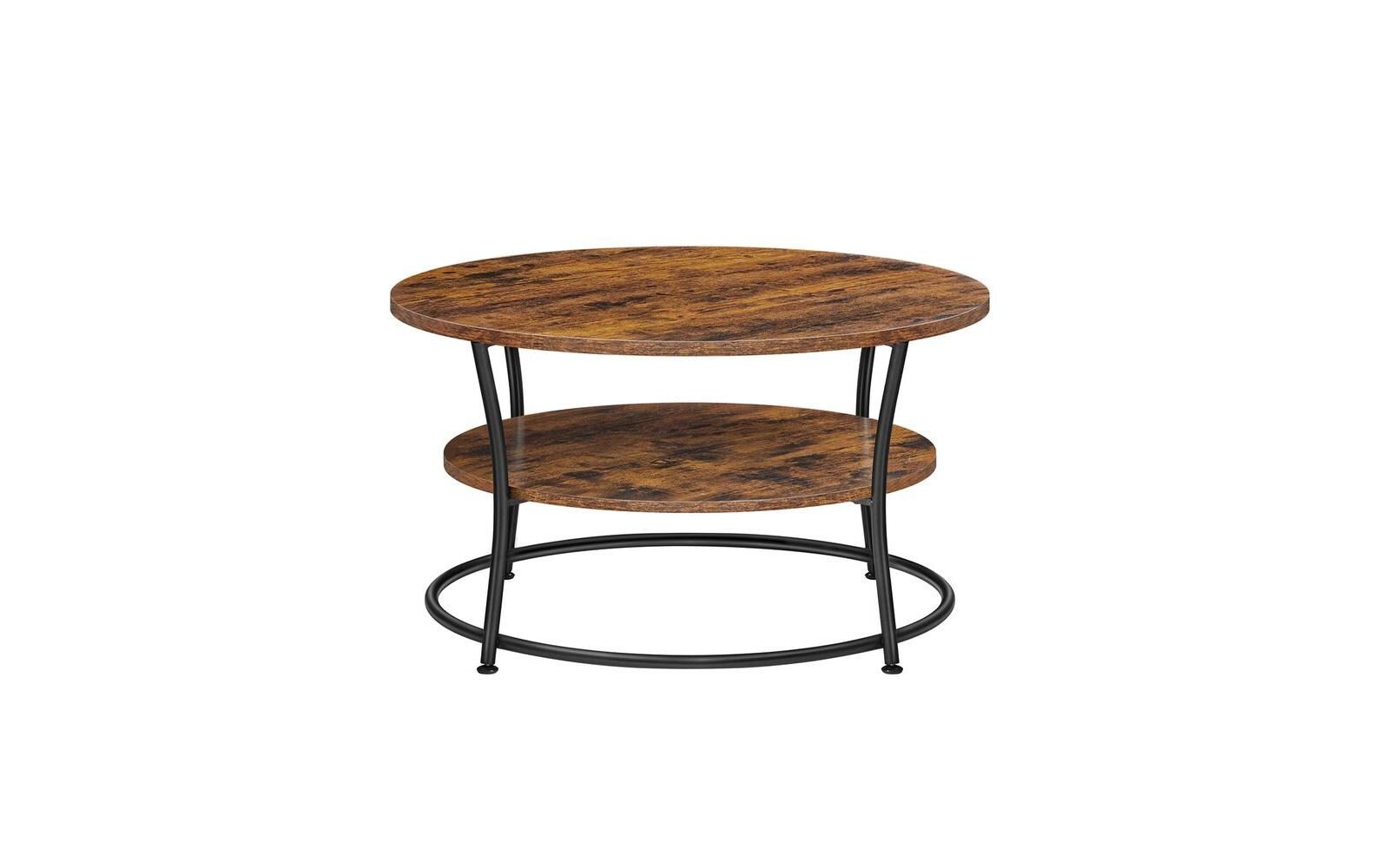 Couchtisch 80 x 46.5 cm, Braun/Schwarz<br>Runder Wohnzimmertisch