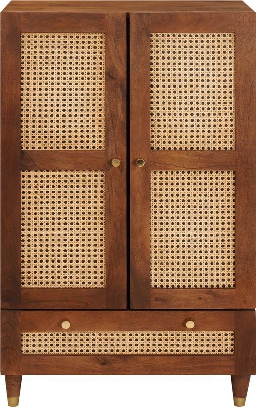 Dressoir - Mangohout - Cane - Veel Opslagruimte