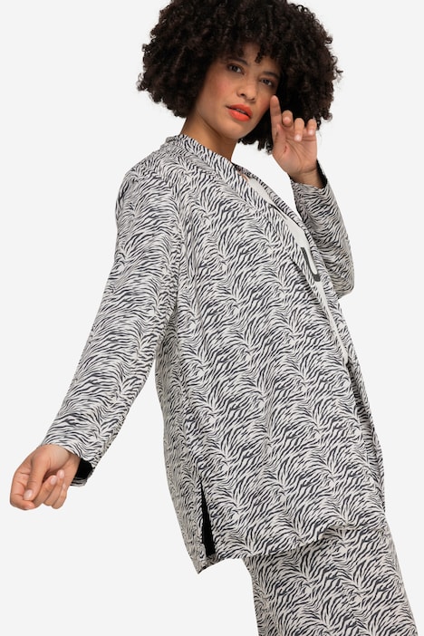 Kimono, Zebradruck, offene Form, weiter Langarm