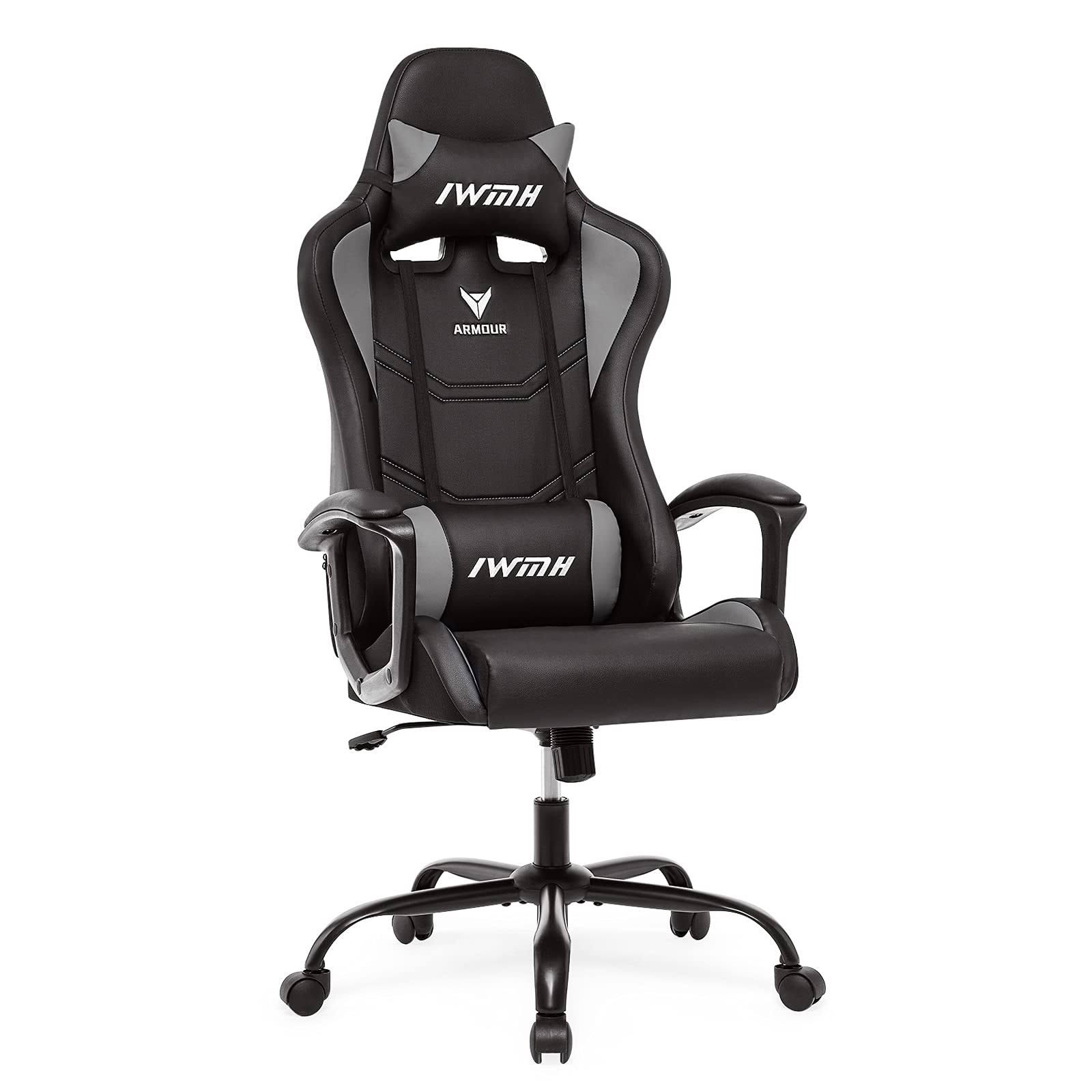 IWMH Gaming Stuhl, Ergonomischer Computerstuhl mit Hoher Rücklehne, Hö