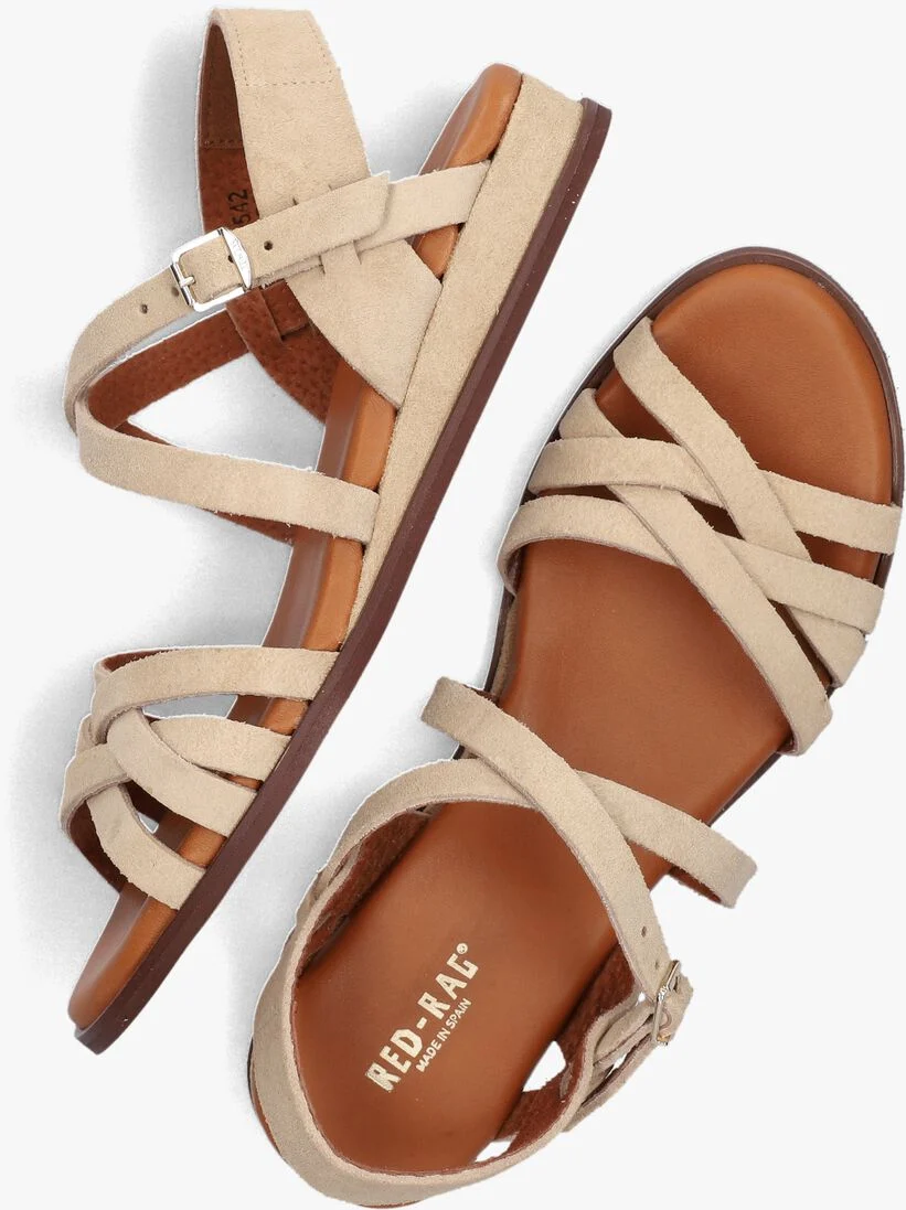 RED-RAG beige red-rag sandalen 79542 tiny wedge