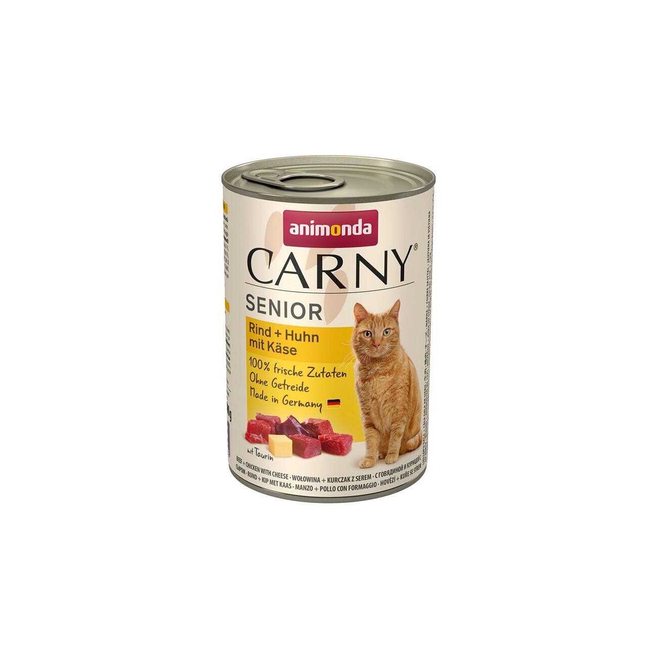 animonda Carny Nassfutter Katze Senior 6x400 g Rind und Huhn mit Käse