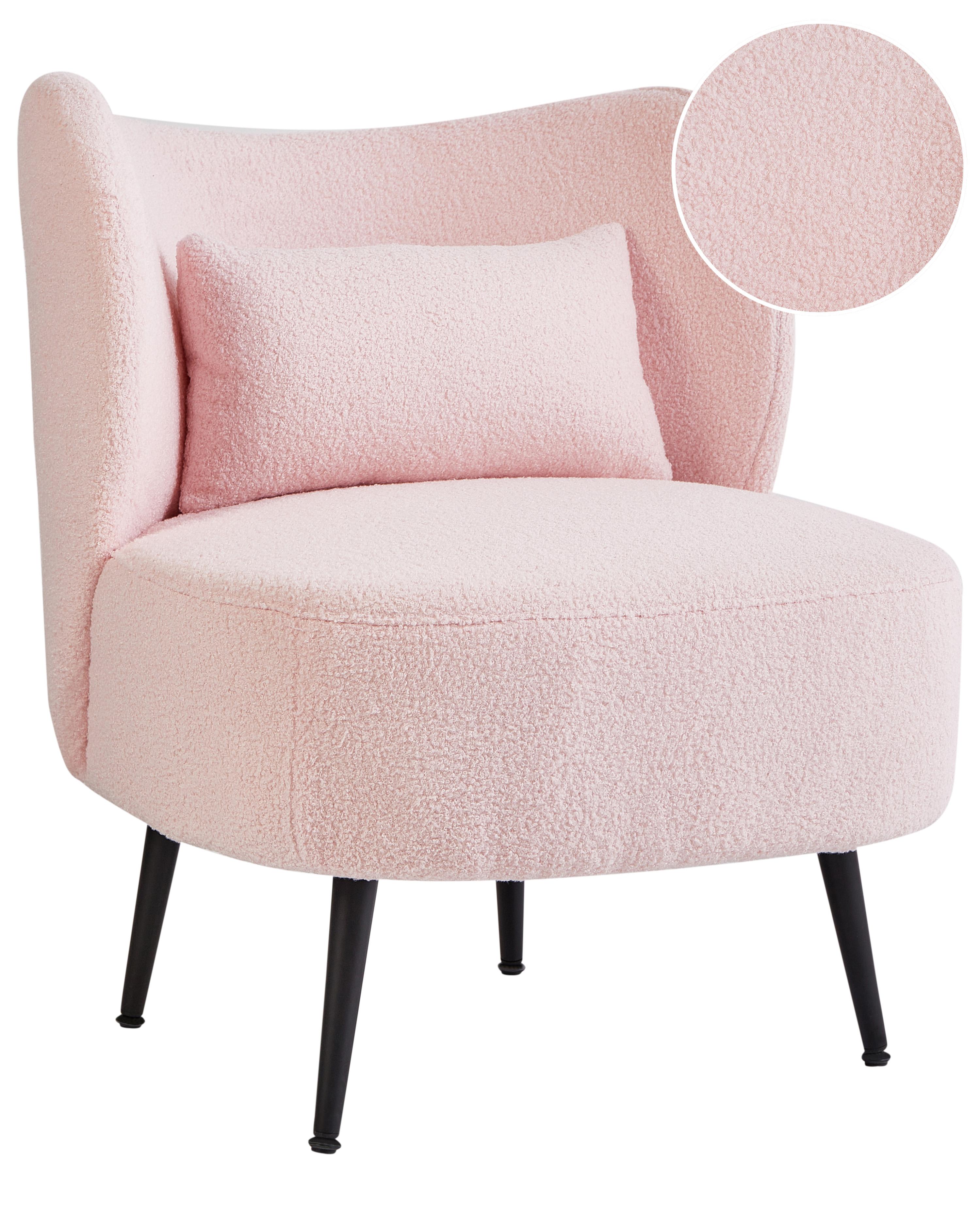 Fauteuil OTSBY Bouclé Pastelroze