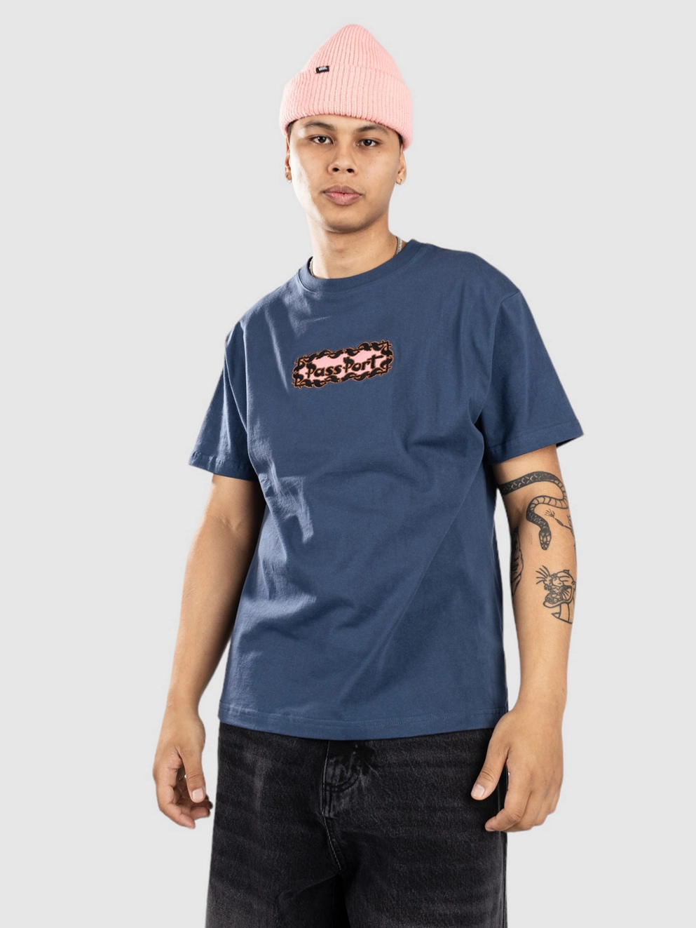 Pass Port Pattoned T-Shirt harbour blue