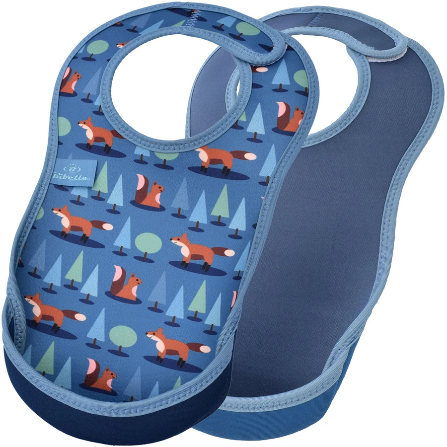 Bibetta Neopren-Lätzchen UltraBib® Fuchs  Stahlblau, 2 Stück