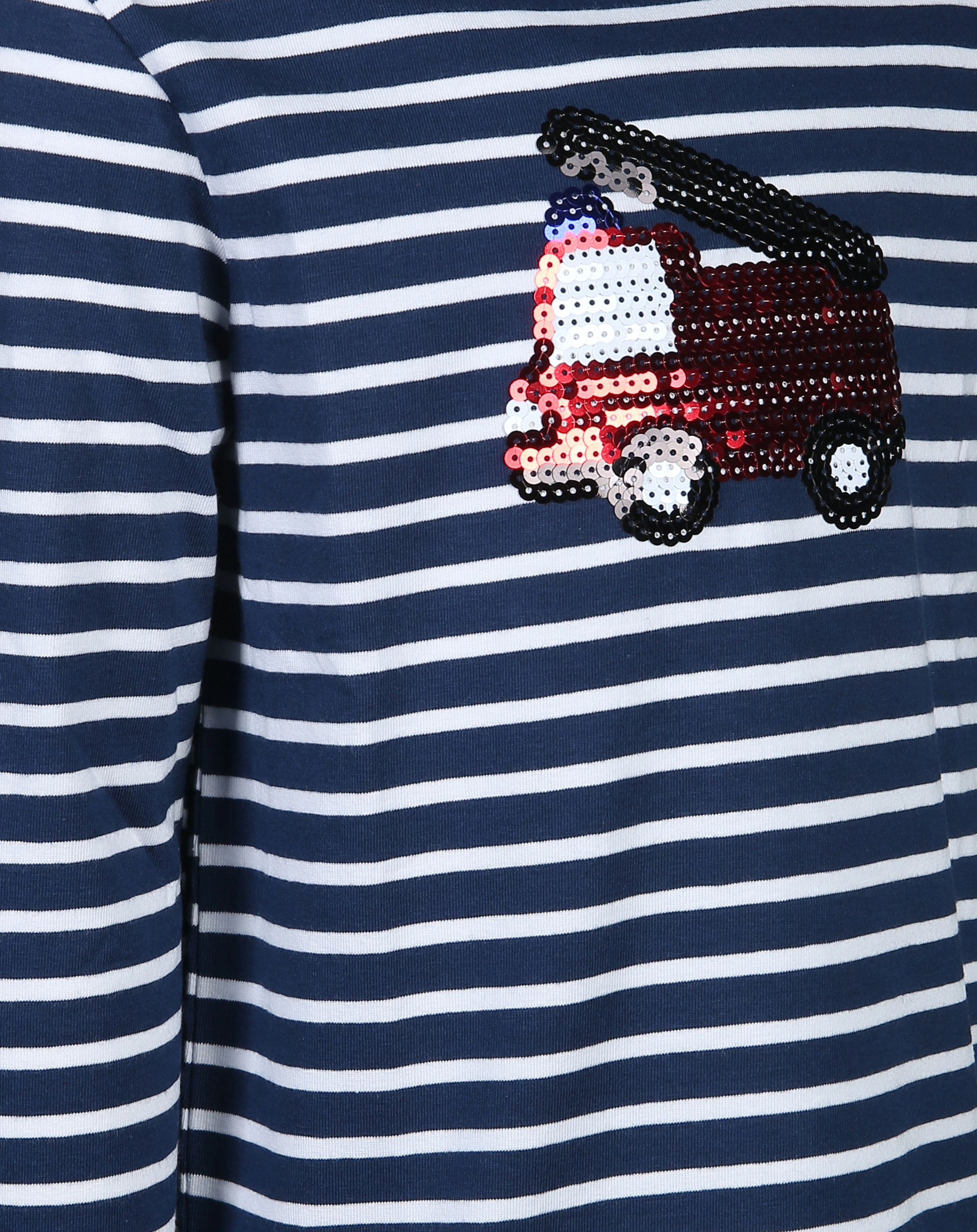 Langarmshirt FEUERWEHR TATÜ TATA mit Pailletten in dunkleblau/weiß