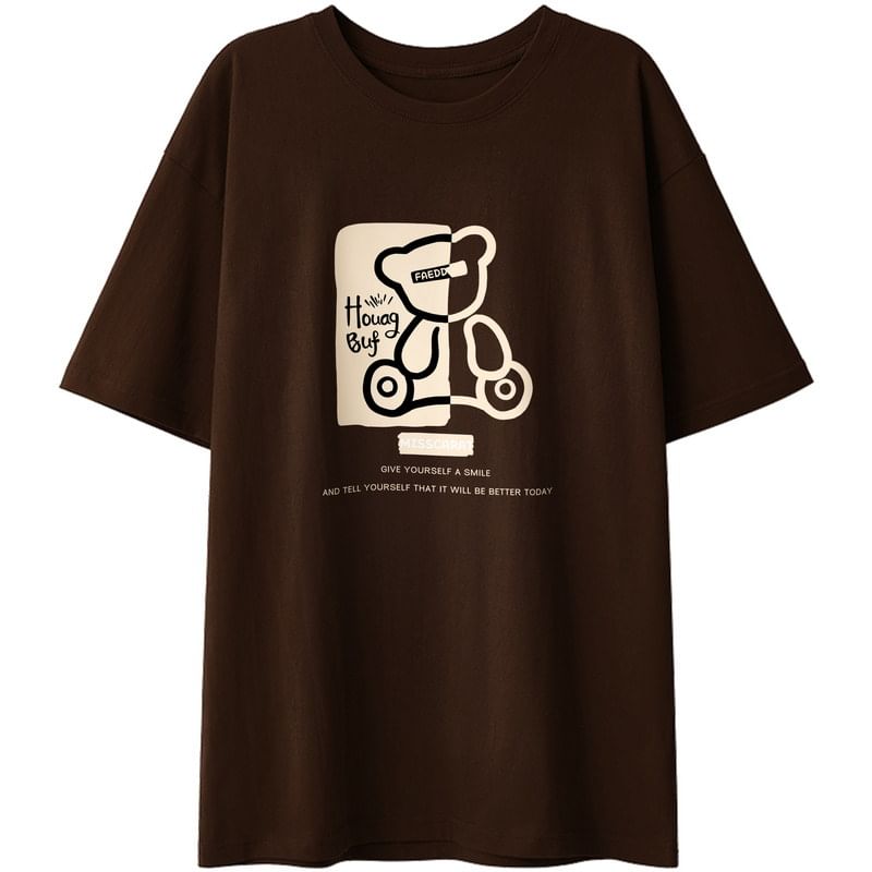 Magimomo - T-shirt met korte mouwen en ronde hals en berenprint