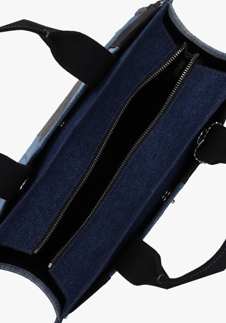 blauwe coach handtas patchwork denim cargo tote
