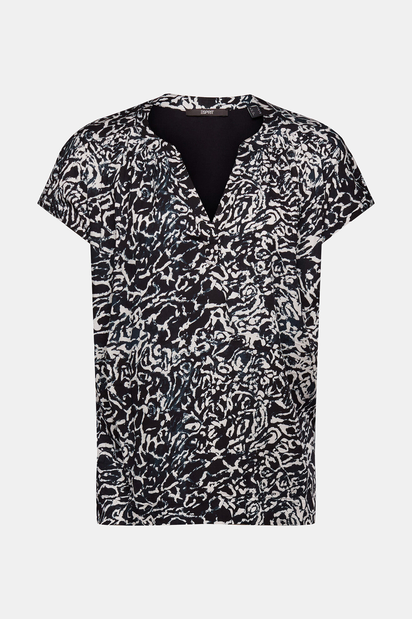 Blusa de viscose estampada - Preta
