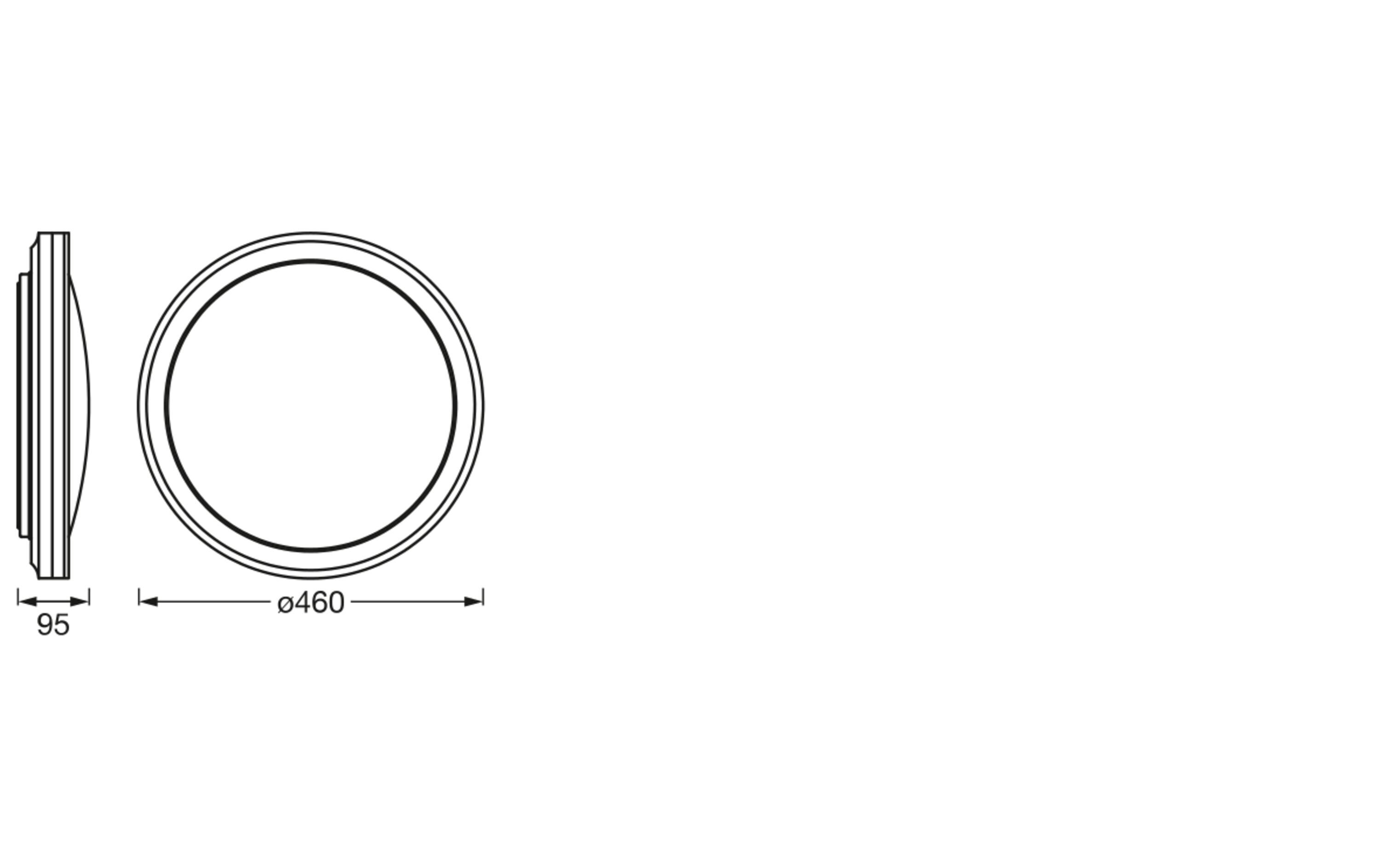 Deckenleuchte SMART+ Orbis Circle, 28 W, Ø 46 cm, SchwarzDekorative Deckenlampe mit Haupt- und Hintergrundbeleuchtung