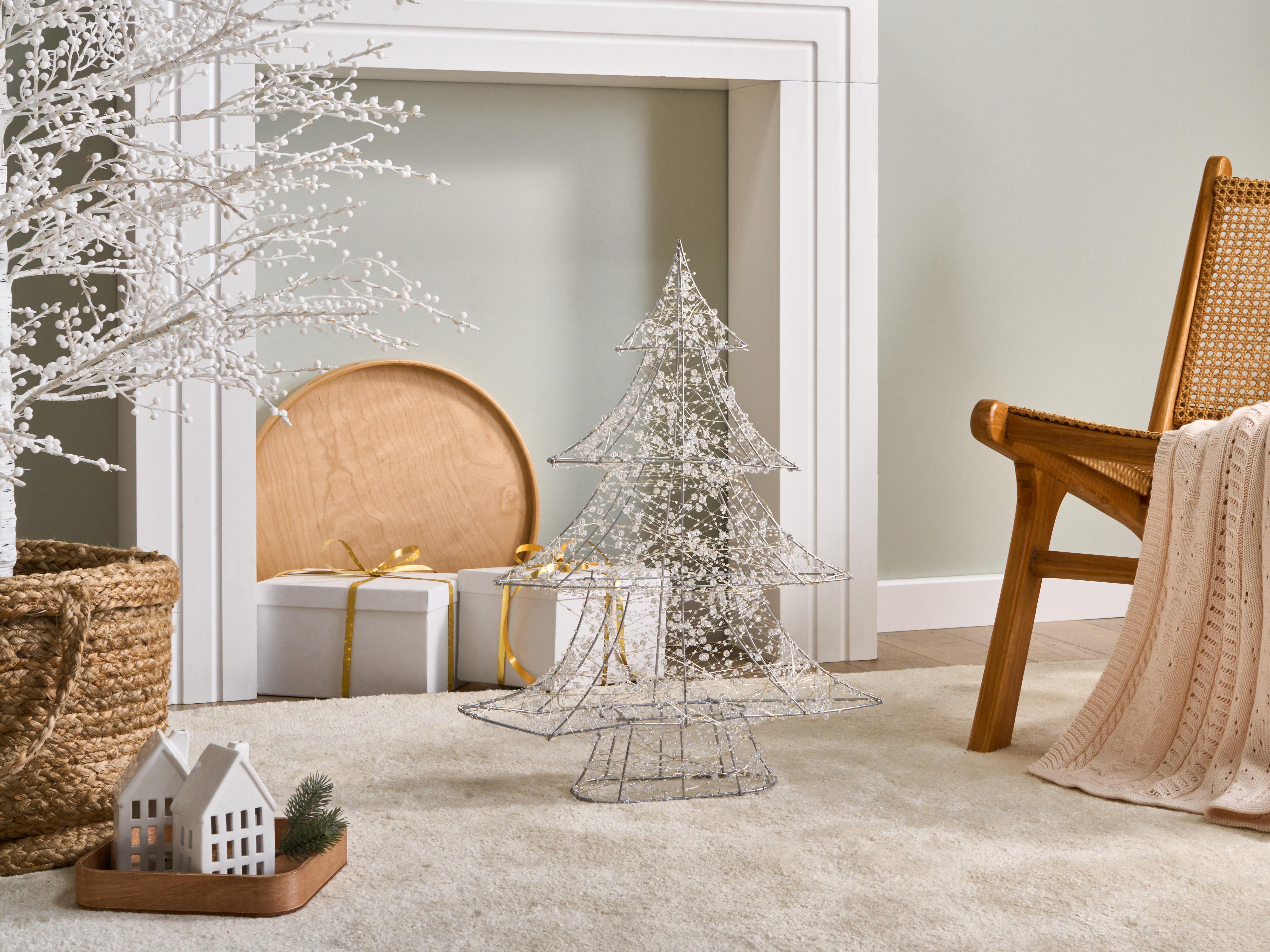 Buitendecoratie LED BLONDUOS Kerstboom 60 cm Zilver