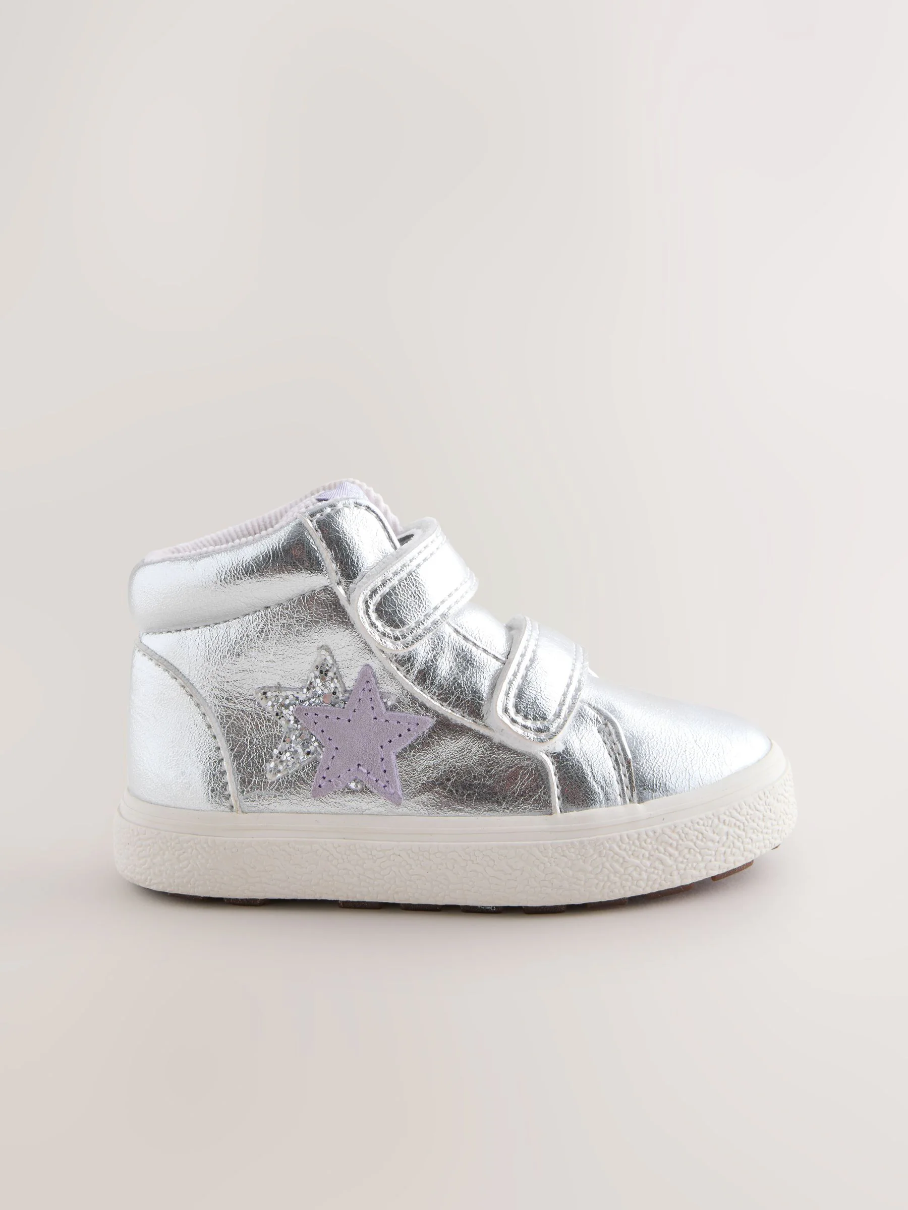Zilver - Hoge sneakers met klittenbandsluiting