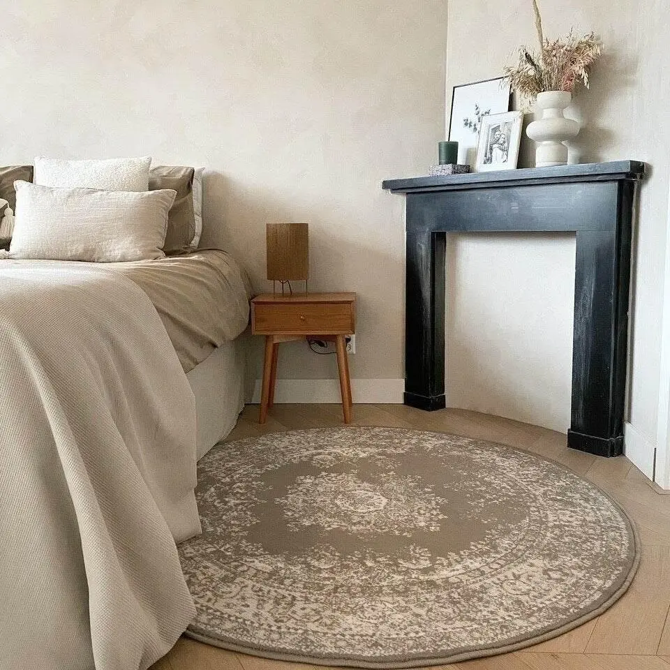 Interieur05 rond vloerkleed Keshan taupe/bruin - 160 x 160 cm