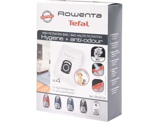 ROWENTA - Accessoire aspirateur ZR200720 Lot de 4 sacs aspirateurs Silence Force