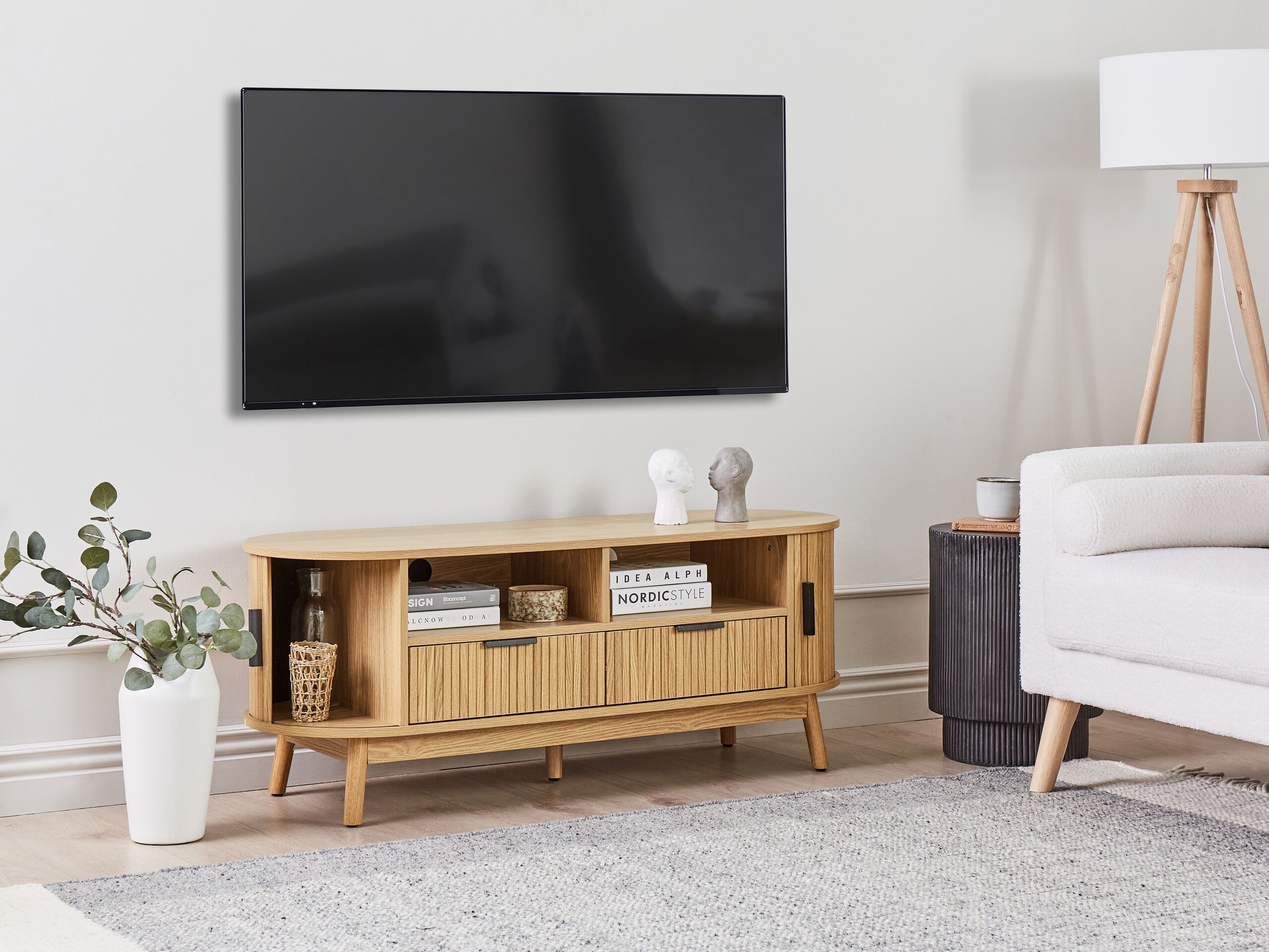 Beliani - SELAH - TV-meubel - Lichthout - MDF