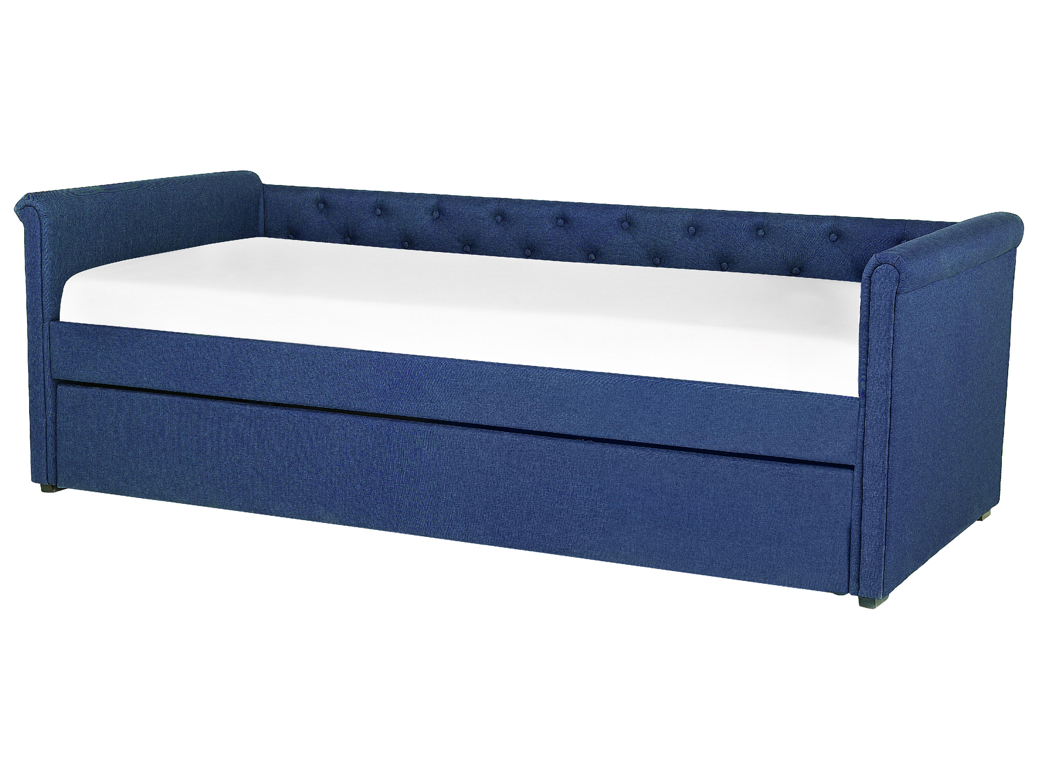 Onderschuifbed Stof LIBOURNE 80 x 200 cm Marineblauw