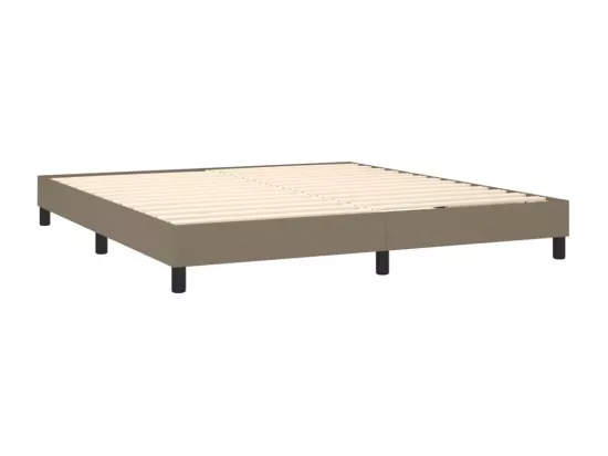 Sommier tapissier avec matelas et LED Taupe 180x200 cm Tissu