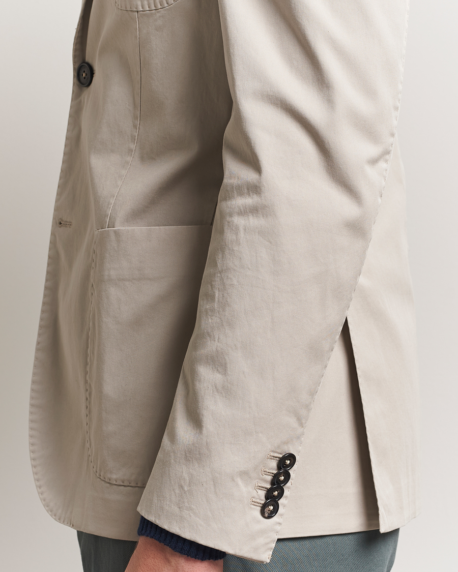 Incotex Unconstructed Comfort Cotton Blazer Light Beige