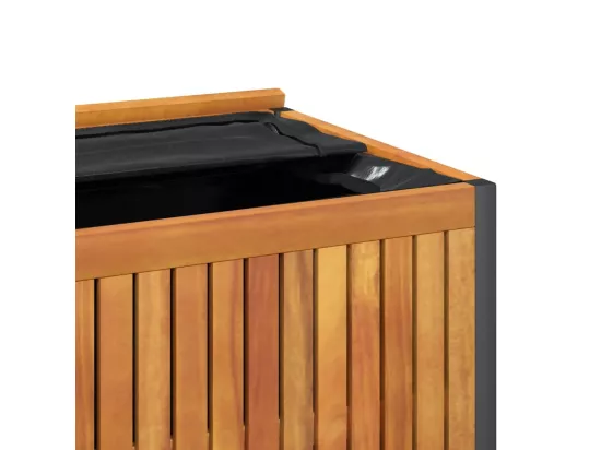 Boîte à coussins d'extérieur bois d'acacia solide et acier
