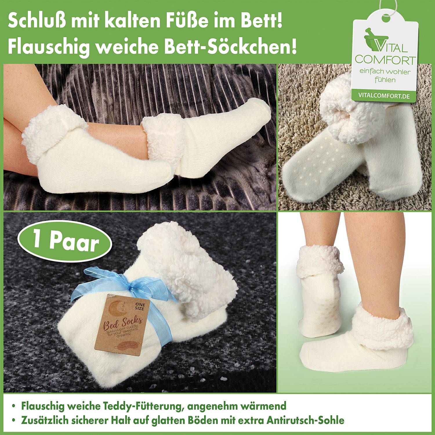 Kuschel-Bettsocken 1 Paar