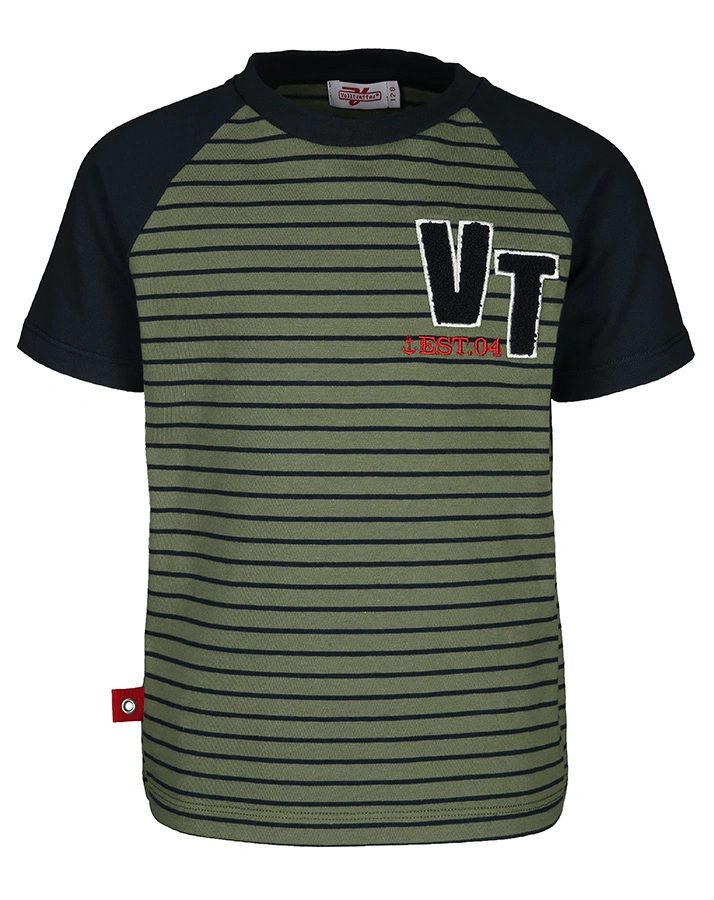 Raglan-Shirt COLLEGE gestreift in olive/dunkelblau