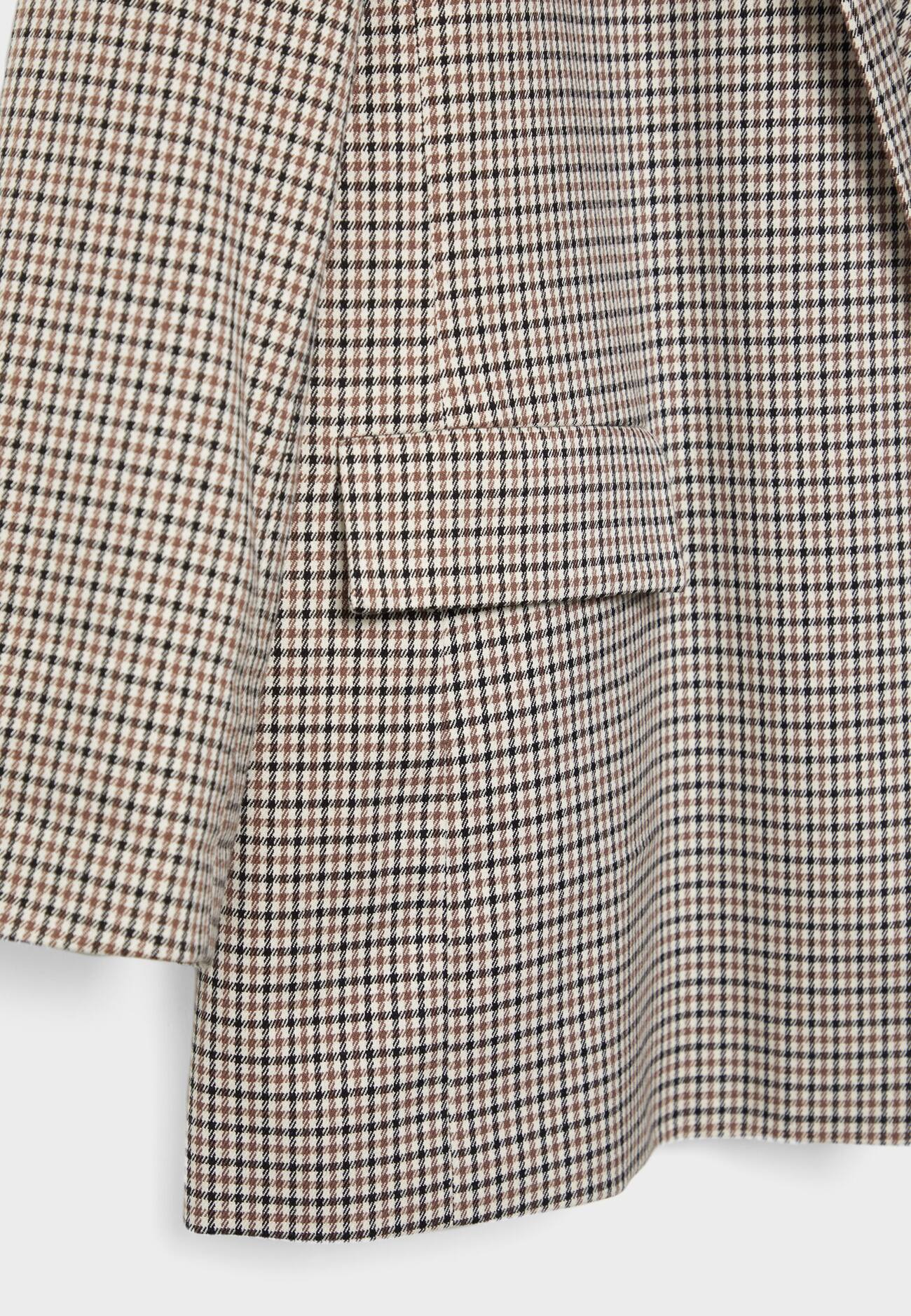 Blazer folgado com estampa pied-de-poule