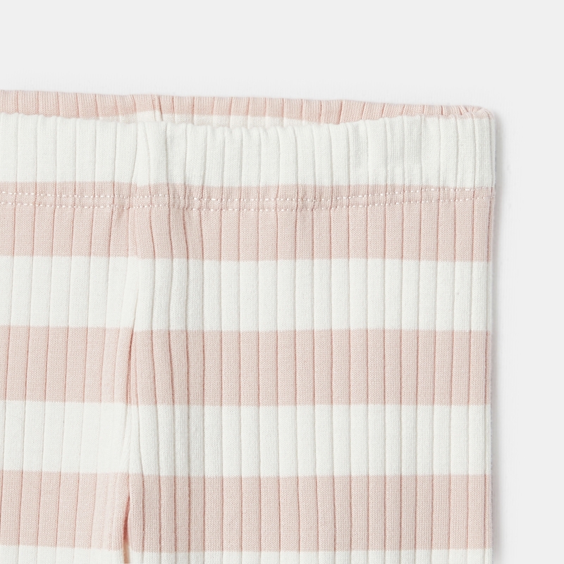 Legging rayé en jersey côtelé rose bébé fille Absorba