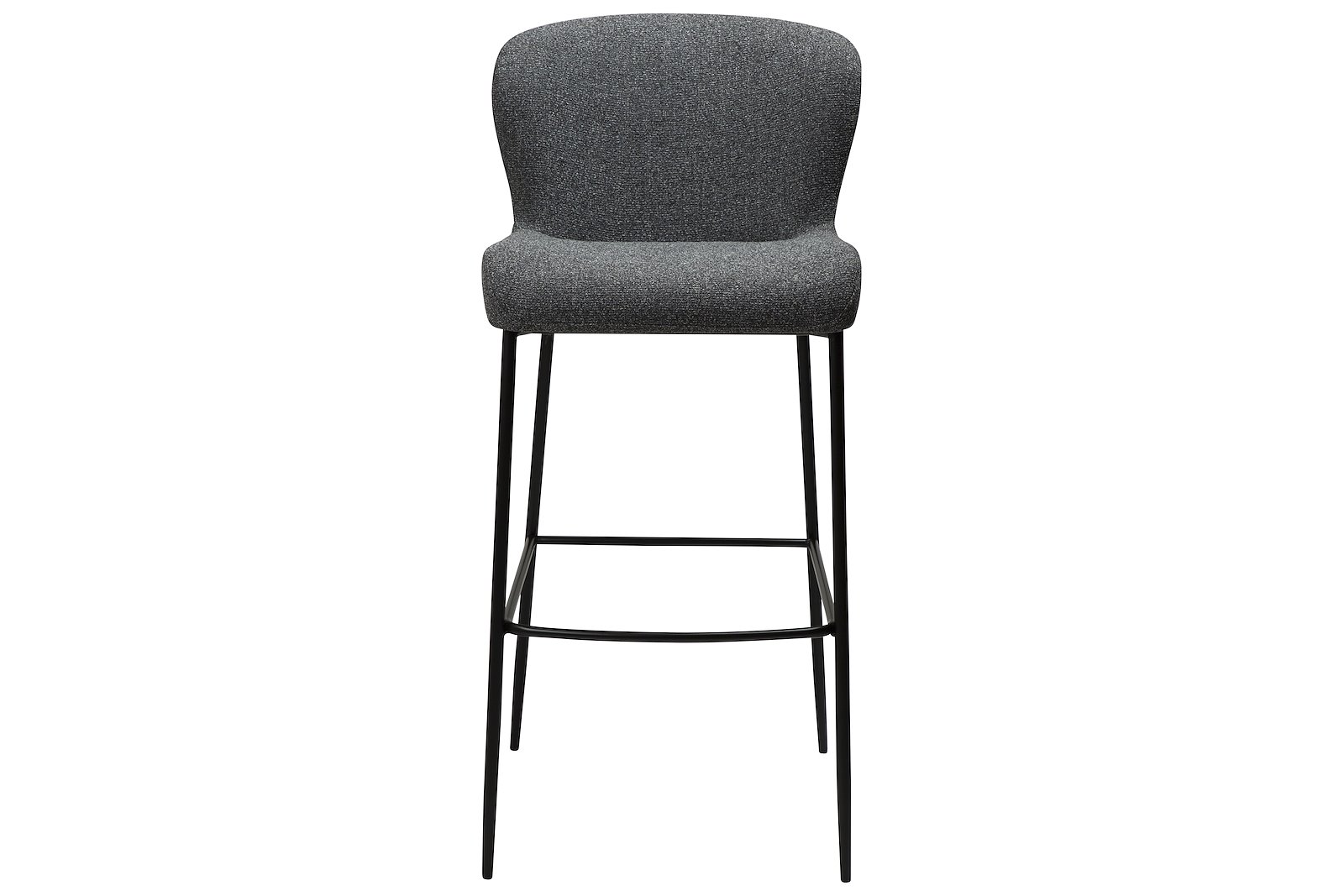 Glam barstol Tekstil Bouclé Pebble Grå med sorte ben