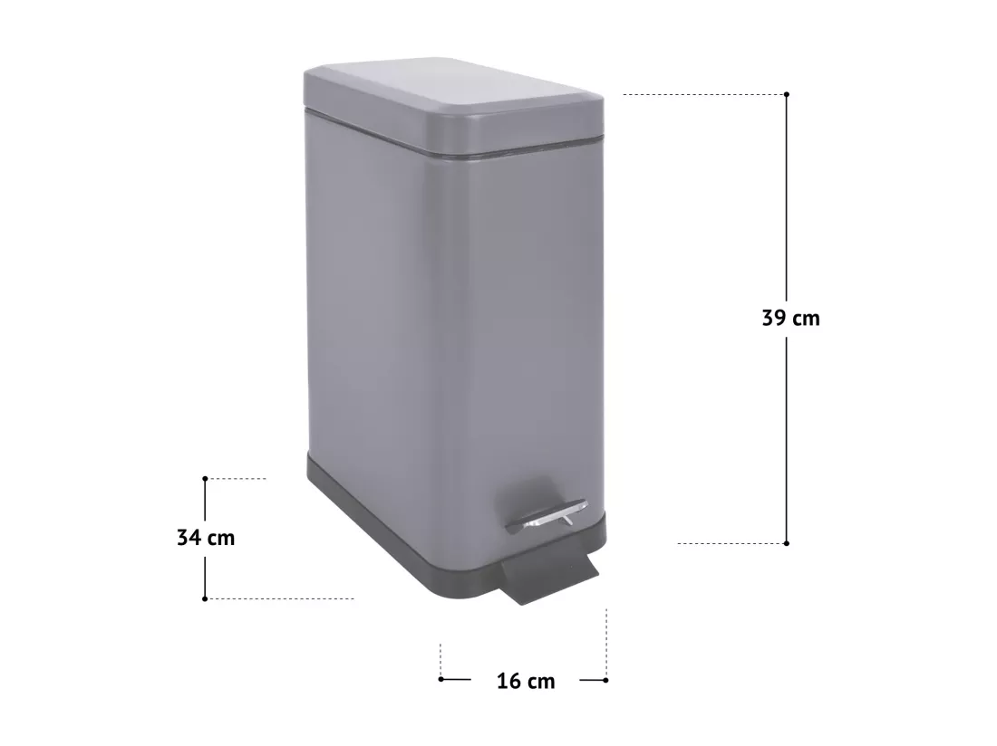 Poubelle à pédale 10l incl. seau intérieur Couvercle Softclose