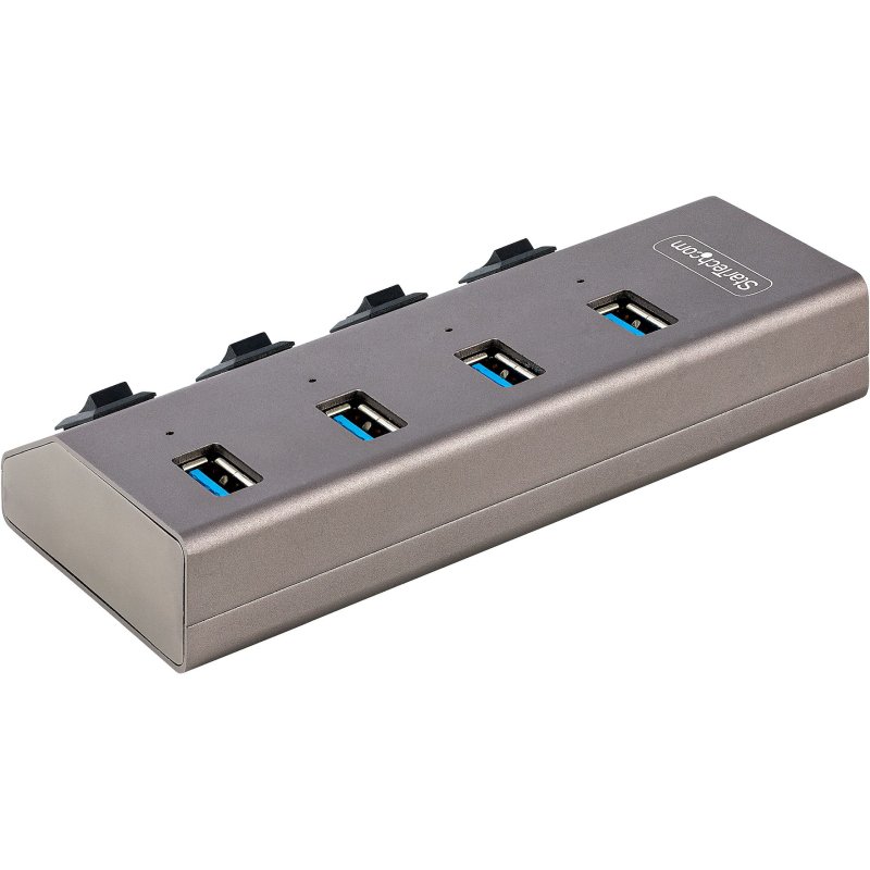 StarTech.com Hub USB-C avec Auto-Alimenté à 4 Ports - Hub USB Type C vers USB-A pour PC de Bureau/Portable - Hub USB 3.0 5Gbps avec Alimentation 4 Ports - Splitter USB 3.0 avec BC 1.2