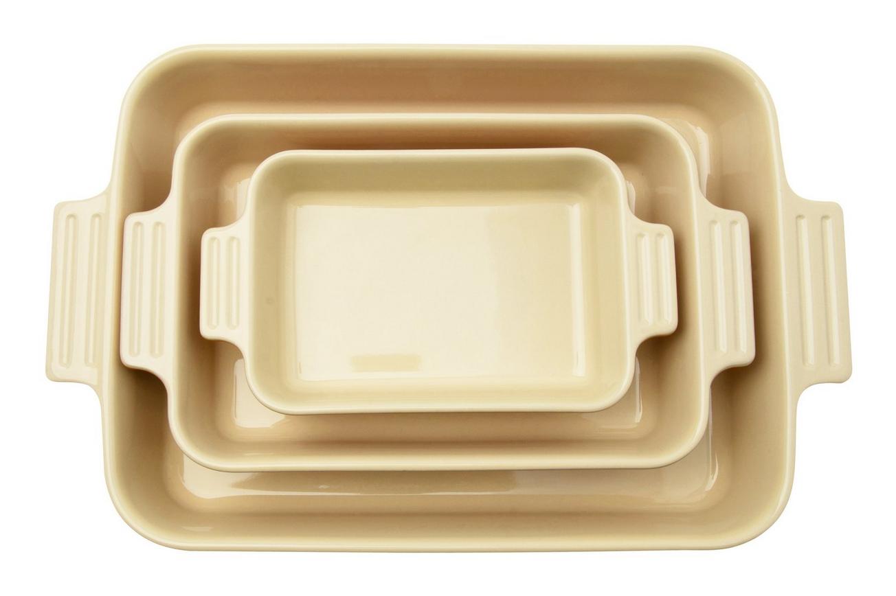 Le Creuset ovenschalen 79161000900080 set van 3, rechthoekig, oranje rood