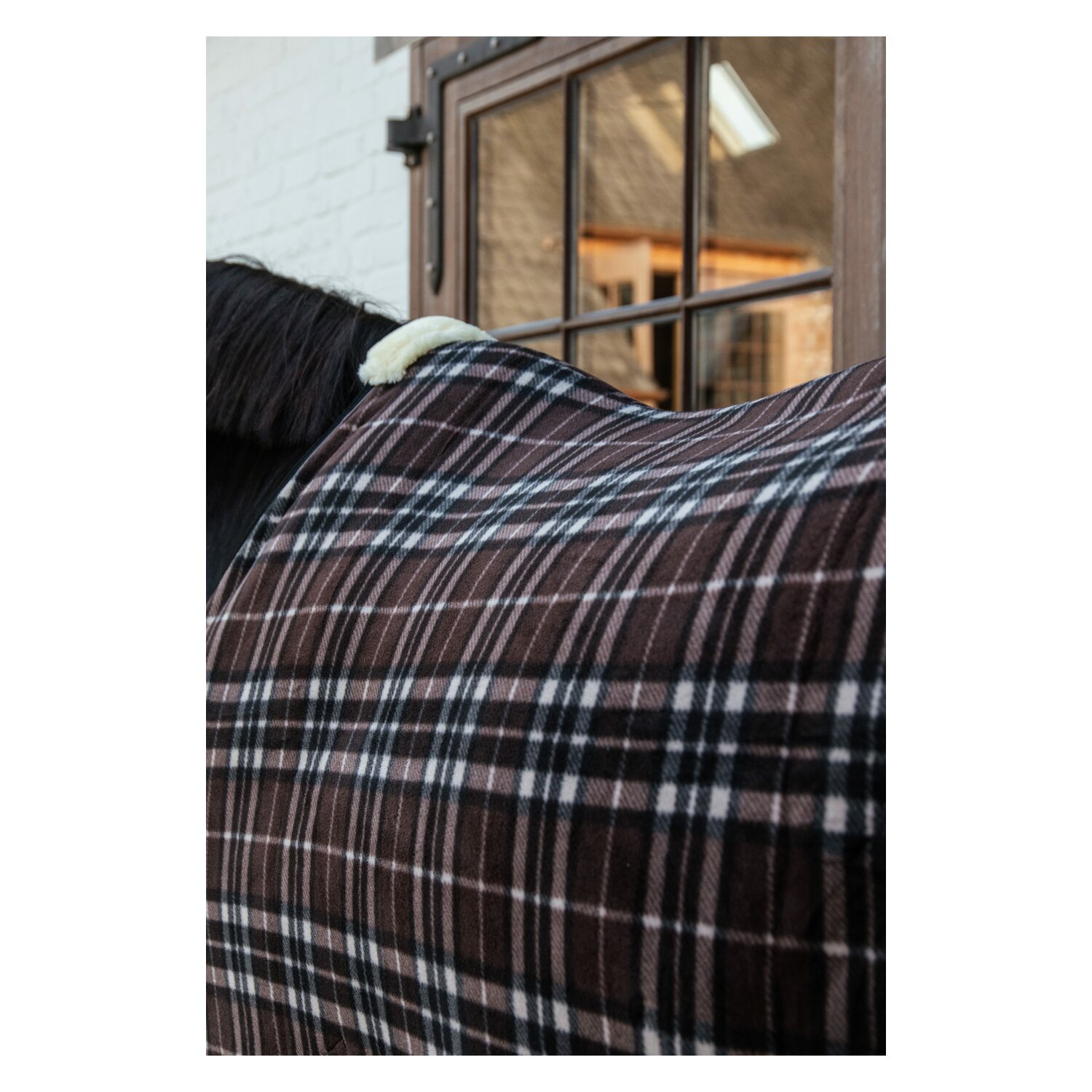 KENTUCKY Fleecedecke Rug Heavy - check printing brown