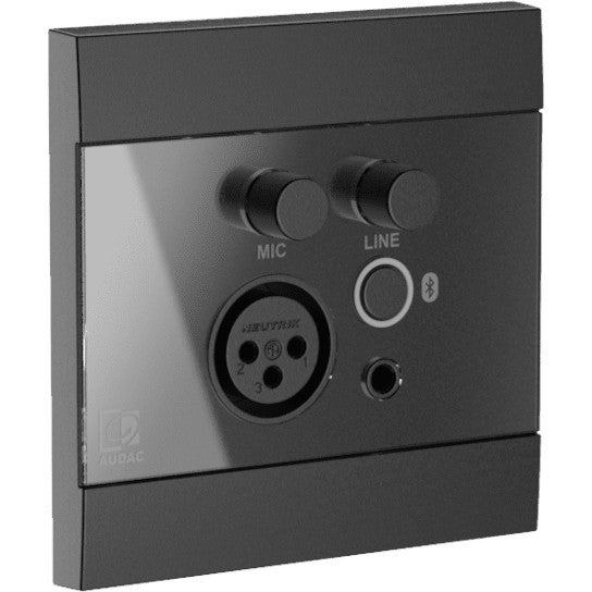 Audac WP225/B wandpaneel Mic/Line & Bluetooth voor Audac-hardware