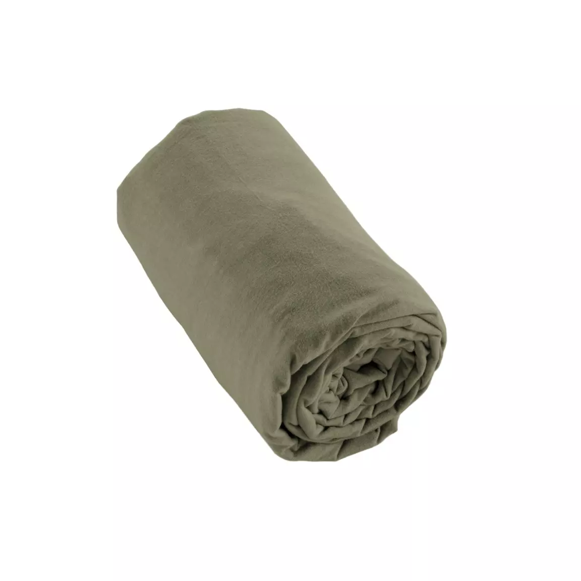 Drap housse flanelle de coton (160 x 200 cm) Théa Vert romarin