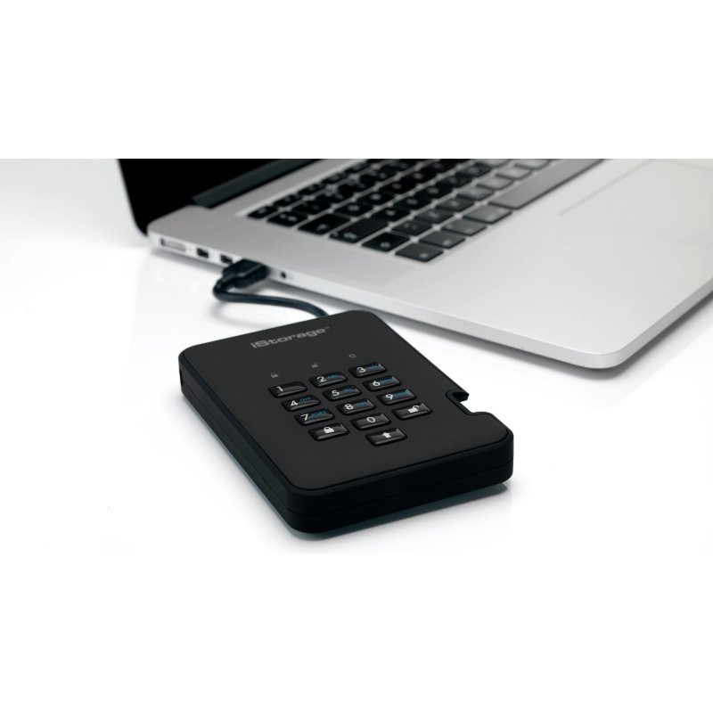 iStorage diskAshur2 256-bit 5TB USB 3.2 secure encrypted hard drive - Black IS-DA2-256-5000-B