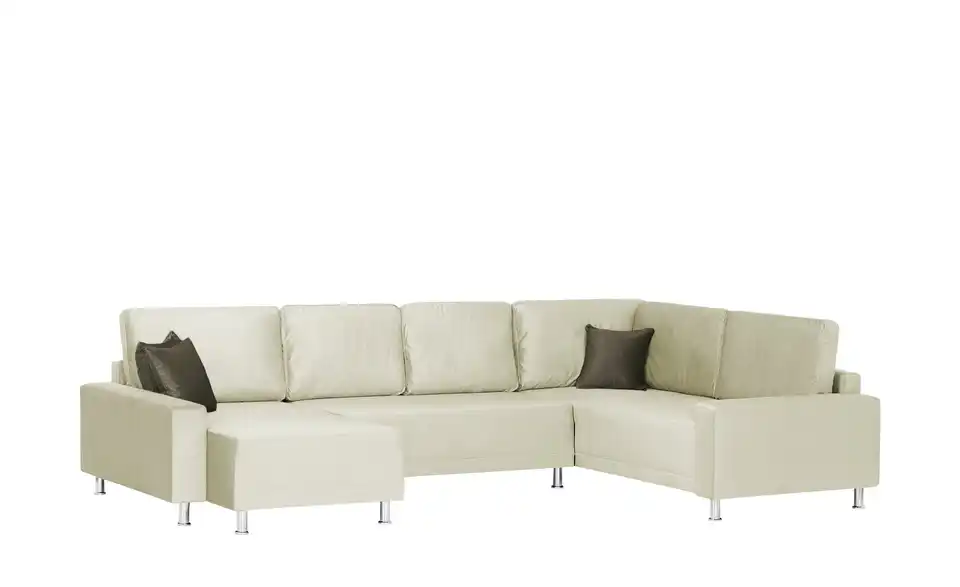 Wohnlandschaft Mara Beige, Braun rechts Mikrofaser