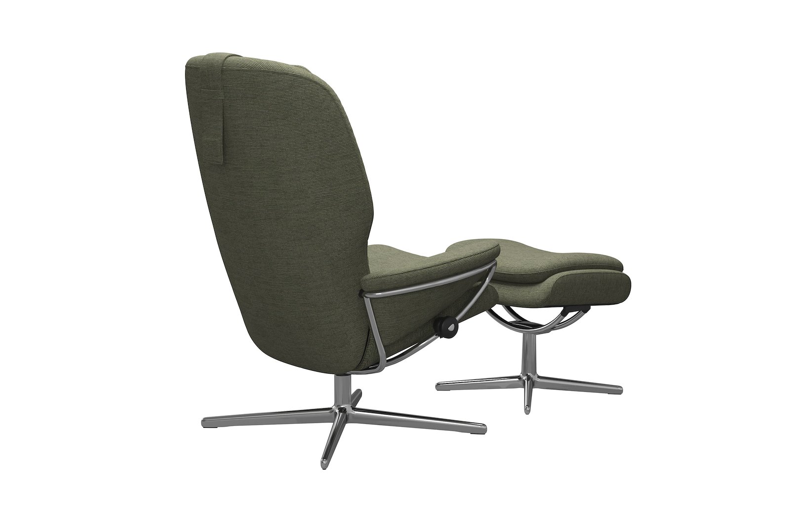 Rome lenestol m/krakk Tekstil Jasmine Dark Green - Cross - Chrome