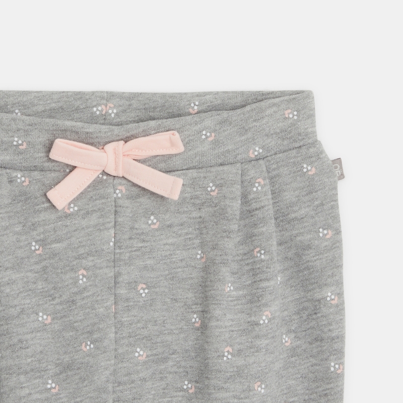 Pantalon molleton gris bébé fille