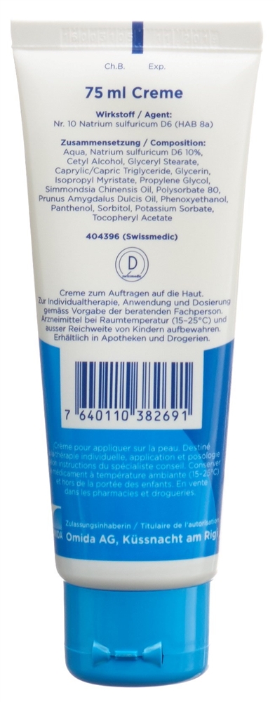 Omida Nr10 Natrium sulfuricum 6 D<br>75 ml, Tube, Creme
