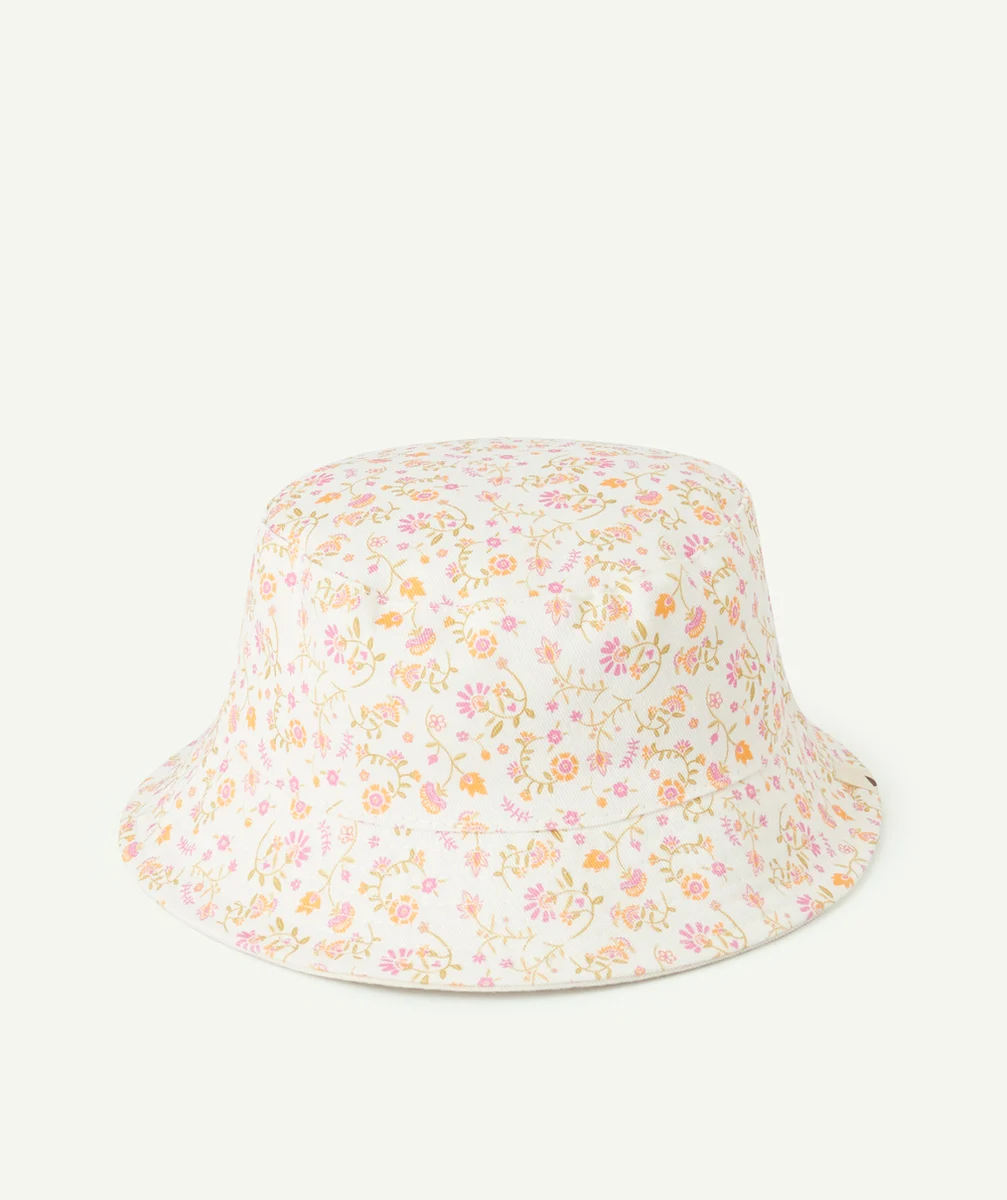 bob bébé fille en coton écru et imprimé floral coloré