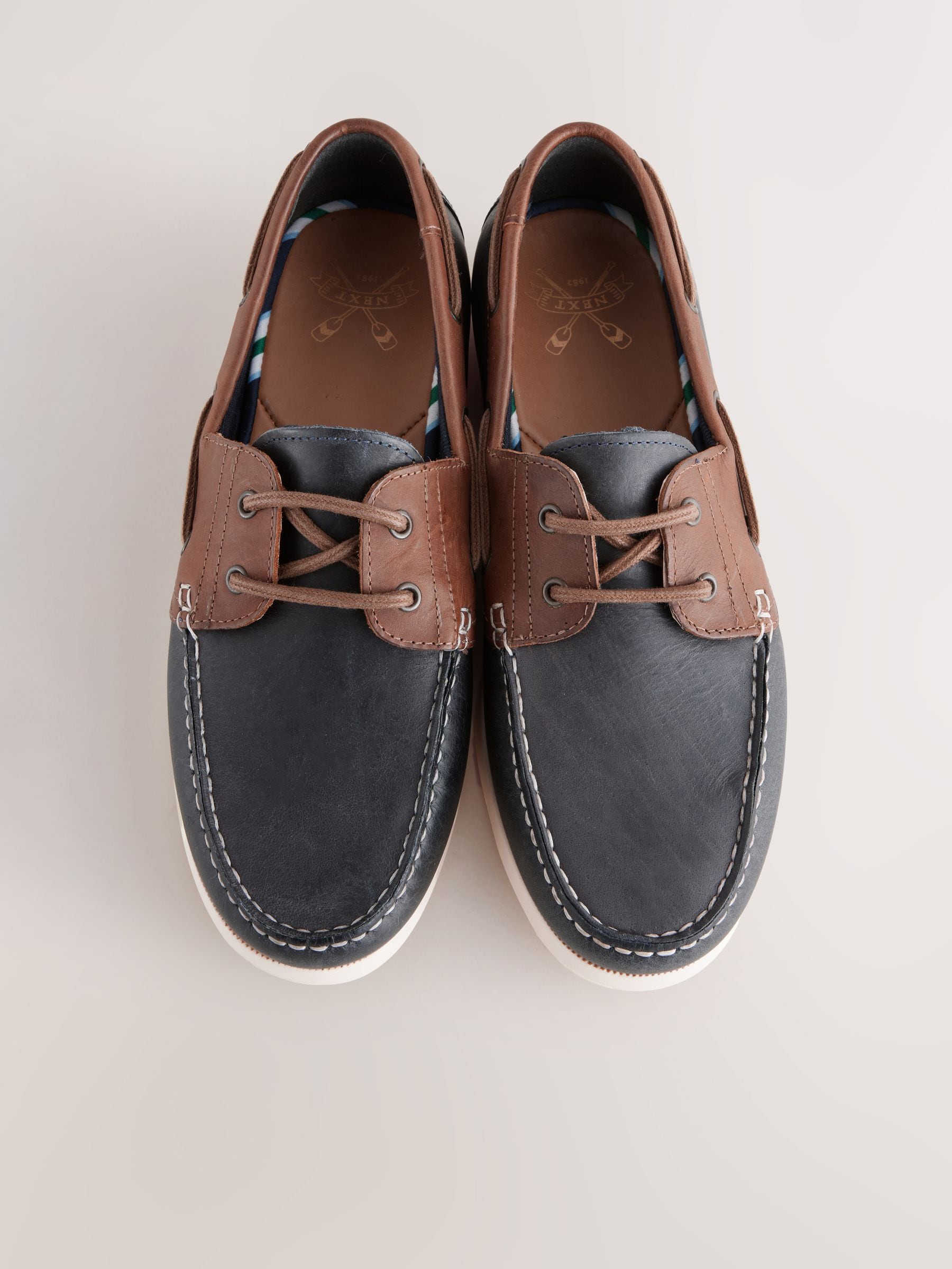 Donkerblauw - Leren bootschoen