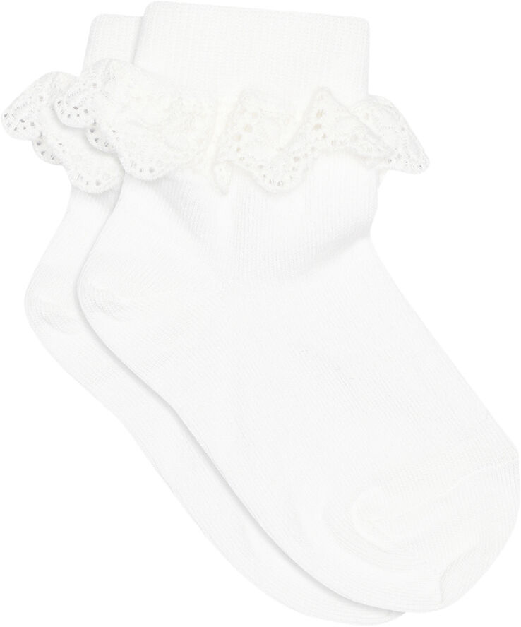 mpKids ANKLESOCK WITH TRIMMED LACE Hvid
