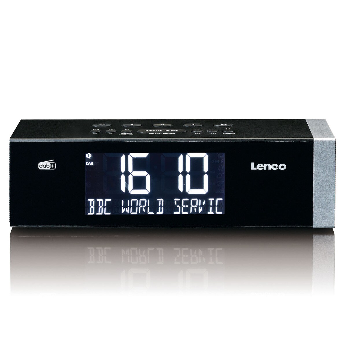 LENCO CR-640BK DAB+/FM Stereo Uhrenradio mit BT und 2x4W RMS