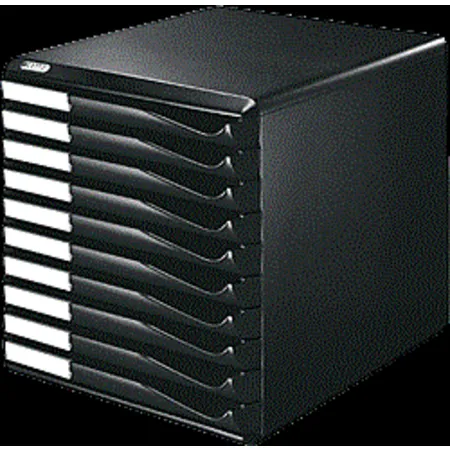 Leitz 52940095 Schubladenset Formular-Set, 10 Schubladen, schwarz