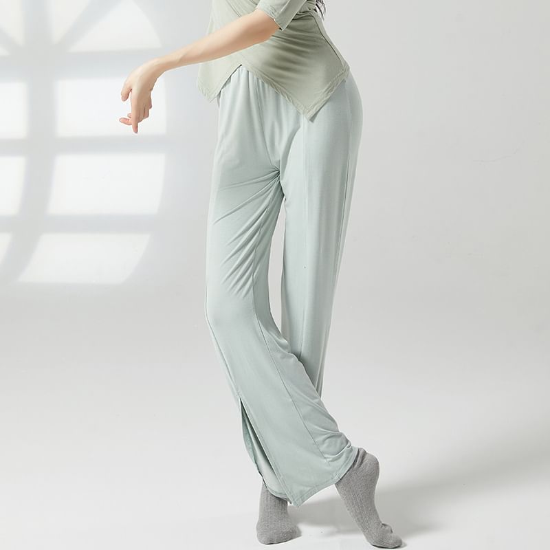 Cossita - Effen joggingbroek met elastische taille en split